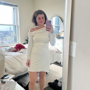 White off the shoulder mini dress